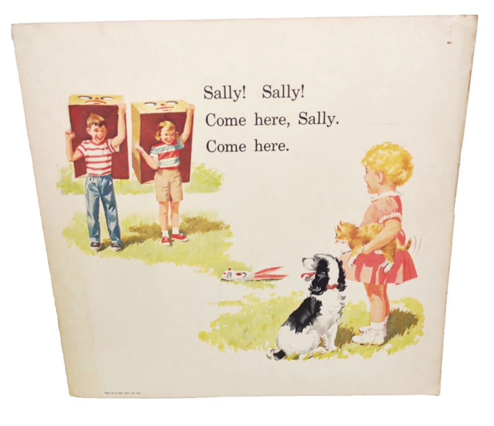 Vintage 2 Sided Over sized Dick Jane and Sally Teachers Big Book Poster Card 9